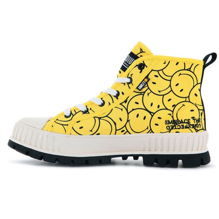 Palladium Pallashock Smiley Ao Women's Boots Yellow | UK G368-WFD